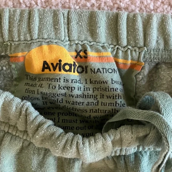 Aviator Nation Kids Sage Green Rainbow Logo Joggers - Picture 2 of 4